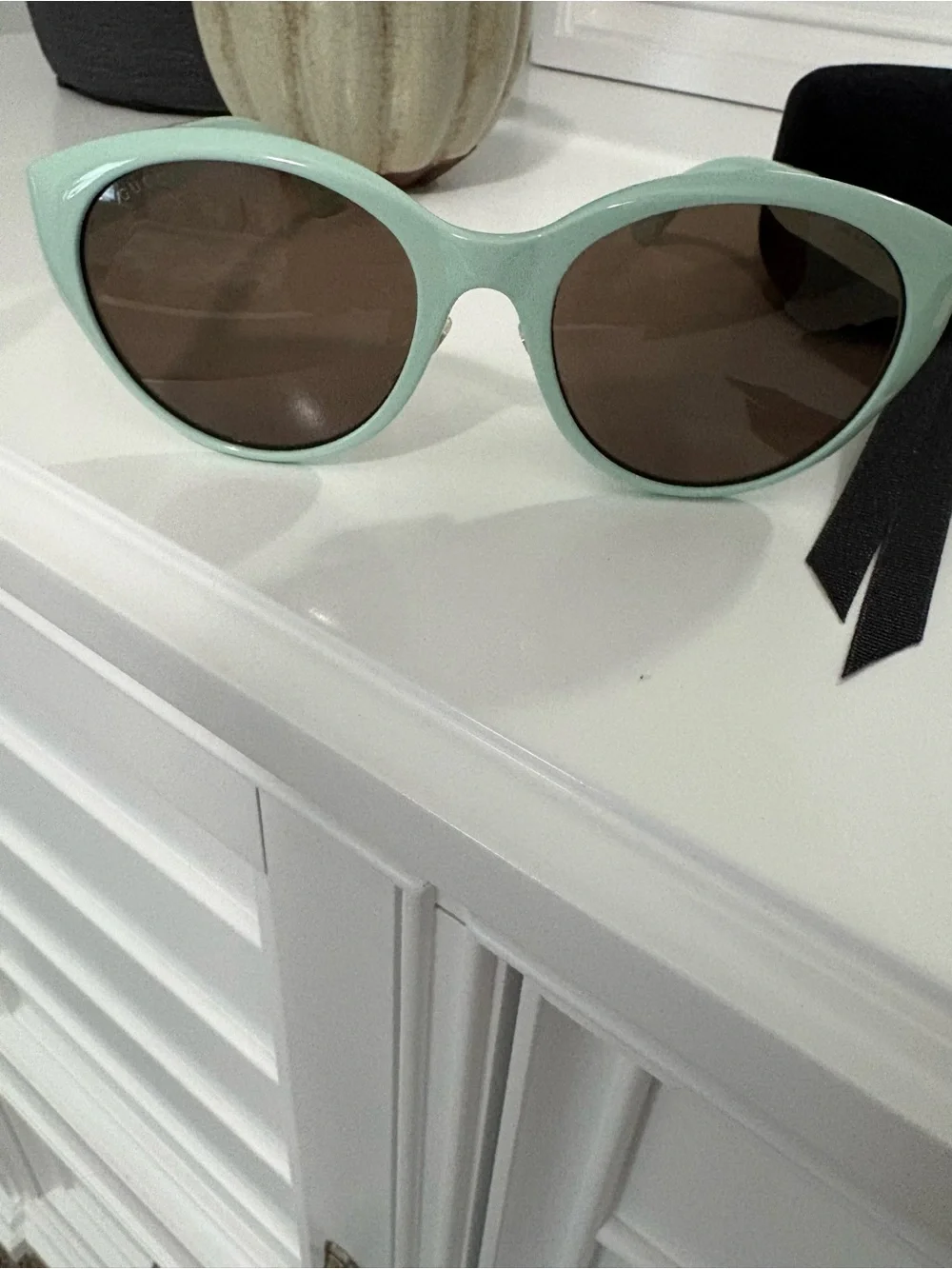 Gucci Mint Green Cat-Eye Sunglasses with Brown Lenses